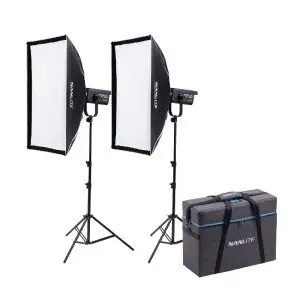 کیت 2 تایی نور ثابت نانلایت Nanlite FS-300B با سافت باکس و سه پایه
